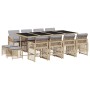 Set comedor de jardín con cojines 13 pzas ratán sintético beige en Conjuntos de jardín | Comprar online en Foru.es