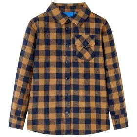 Camisa a cuadros infantil coñac y azul 104 de , Camisetas para niños - Ref: Foro24-12955, Precio: 10,32 €, Descuento: %