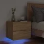 Wandmontierter Nachttisch aus Sonoma-Eiche mit LED-Leuchten von , Nachttische - Ref: Foro24-836816, Preis: 52,62 €, Rabatt: %