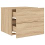 Mesita de noche de pared con luces LED roble Sonoma de , Mesitas de noche - Ref: Foro24-836816, Precio: 53,41 €, Descuento: %