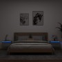 Mesitas de noche de pared con luces LED 2 unidades gris Sonoma de , Mesitas de noche - Ref: Foro24-836837, Precio: 74,39 €, D...