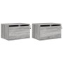 Mesitas de noche de pared con luces LED 2 unidades gris Sonoma de , Mesitas de noche - Ref: Foro24-836837, Precio: 74,39 €, D...