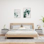 Mesitas de noche de pared con luces LED 2 unidades gris Sonoma de , Mesitas de noche - Ref: Foro24-836837, Precio: 74,39 €, D...