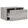 Mesitas de noche de pared con luces LED 2 unidades gris Sonoma de , Mesitas de noche - Ref: Foro24-836837, Precio: 74,39 €, D...