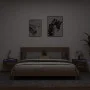 Mesitas de noche de pared con luces LED 2 uds roble ahumado de , Mesitas de noche - Ref: Foro24-836835, Precio: 72,25 €, Desc...