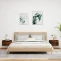 Mesitas de noche de pared con luces LED 2 uds roble ahumado de , Mesitas de noche - Ref: Foro24-836835, Precio: 72,25 €, Desc...