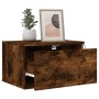Mesitas de noche de pared con luces LED 2 uds roble ahumado de , Mesitas de noche - Ref: Foro24-836835, Precio: 73,93 €, Desc...