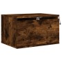 Mesitas de noche de pared con luces LED 2 uds roble ahumado de , Mesitas de noche - Ref: Foro24-836835, Precio: 73,93 €, Desc...