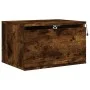 Mesitas de noche de pared con luces LED 2 uds roble ahumado de , Mesitas de noche - Ref: Foro24-836835, Precio: 72,25 €, Desc...