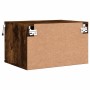 Mesitas de noche de pared con luces LED 2 uds roble ahumado de , Mesitas de noche - Ref: Foro24-836835, Precio: 73,93 €, Desc...