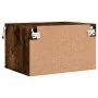 Mesitas de noche de pared con luces LED 2 uds roble ahumado de , Mesitas de noche - Ref: Foro24-836835, Precio: 72,25 €, Desc...