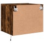 Mesitas de noche de pared con luces LED 2 uds roble ahumado de , Mesitas de noche - Ref: Foro24-836821, Precio: 81,69 €, Desc...