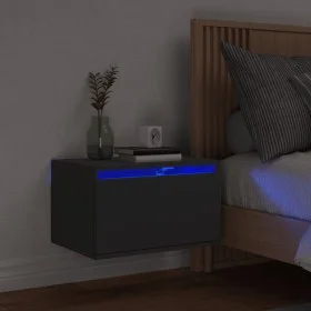 Wall bedside table with black LED lights by , Nightstands - Ref: Foro24-836828, Price: 57,14 €, Discount: %