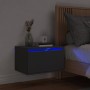 Mesita de noche de pared con luces LED negro de , Mesitas de noche - Ref: Foro24-836828, Precio: 58,70 €, Descuento: %