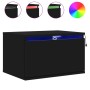 Mesita de noche de pared con luces LED negro de , Mesitas de noche - Ref: Foro24-836828, Precio: 58,70 €, Descuento: %