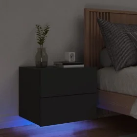 Mesita de noche de pared con luces LED negro de , Mesitas de noche - Ref: Foro24-836814, Precio: 55,97 €, Descuento: %