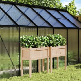 Jardineras de exterior con patas 2 uds madera maciza de pino de , Maceteros y jardineras - Ref: Foro24-837555, Precio: 93,07 ...