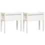 Jardineras exterior con patas 2 uds madera maciza pino blanco de , Maceteros y jardineras - Ref: Foro24-837557, Precio: 87,29...