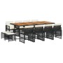 Set comedor de jardín con cojines 13 pzas ratán sintético negro en Conjuntos de jardín | Comprar online en Foru.es