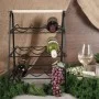 Home&Styling Wine rack for 9 bottles black and natural metal by , Wine racks - Ref: Foro24-447483, Price: 32,67 €, Discount: %