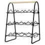 Home&Styling Wine rack for 9 bottles black and natural metal by , Wine racks - Ref: Foro24-447483, Price: 32,67 €, Discount: %