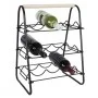 Home&Styling Wine rack for 9 bottles black and natural metal by , Wine racks - Ref: Foro24-447483, Price: 32,67 €, Discount: %