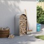 Leñero de acero galvanizado gris claro 40x45x100 cm de , Bolsas y soportes de leña - Ref: Foro24-364547, Precio: 42,20 €, Des...
