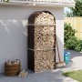 Leñero de acero galvanizado marrón 80x45x190 cm de , Bolsas y soportes de leña - Ref: Foro24-364570, Precio: 61,78 €, Descuen...