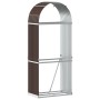 Leñero de acero galvanizado marrón 80x45x190 cm de , Bolsas y soportes de leña - Ref: Foro24-364570, Precio: 61,78 €, Descuen...