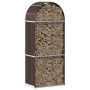 Leñero de acero galvanizado marrón 80x45x190 cm de , Bolsas y soportes de leña - Ref: Foro24-364570, Precio: 61,78 €, Descuen...