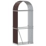 Leñero de acero galvanizado marrón 80x45x190 cm de , Bolsas y soportes de leña - Ref: Foro24-364570, Precio: 61,78 €, Descuen...