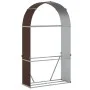Leñero de acero galvanizado marrón 120x45x210 cm de , Bolsas y soportes de leña - Ref: Foro24-364572, Precio: 64,90 €, Descue...