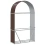 Leñero de acero galvanizado marrón 120x45x210 cm de , Bolsas y soportes de leña - Ref: Foro24-364572, Precio: 64,90 €, Descue...