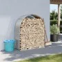 Leñero de acero galvanizado gris claro 120x45x140 cm de , Bolsas y soportes de leña - Ref: Foro24-364551, Precio: 51,15 €, De...