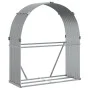 Leñero de acero galvanizado gris claro 120x45x140 cm de , Bolsas y soportes de leña - Ref: Foro24-364551, Precio: 51,15 €, De...