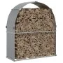 Leñero de acero galvanizado gris claro 120x45x140 cm de , Bolsas y soportes de leña - Ref: Foro24-364551, Precio: 51,15 €, De...