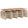 Set comedor de jardín con cojines 13 pzas ratán sintético beige en Conjuntos de jardín | Comprar online en Foru.es
