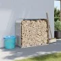 Leñero de acero galvanizado gris claro 120x45x100 cm de , Bolsas y soportes de leña - Ref: Foro24-364553, Precio: 47,29 €, De...