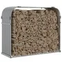 Leñero de acero galvanizado gris claro 120x45x100 cm de , Bolsas y soportes de leña - Ref: Foro24-364553, Precio: 47,29 €, De...