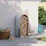 Leñero de acero galvanizado plateado 40x45x100 cm de , Bolsas y soportes de leña - Ref: Foro24-364587, Precio: 42,01 €, Descu...