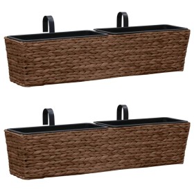 Conjunto de jardineras 2 piezas jacinto de agua marrón de vidaXL, Maceteros y jardineras - Ref: Foro24-45581, Precio: 97,68 €...