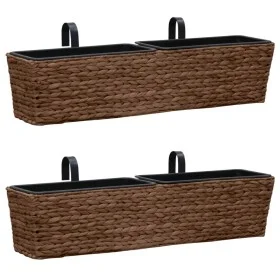 Conjunto de jardineras 2 piezas jacinto de agua marrón de vidaXL, Maceteros y jardineras - Ref: Foro24-45581, Precio: 103,12 ...