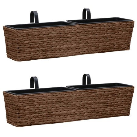Conjunto de jardineras 2 piezas jacinto de agua marrón de vidaXL, Maceteros y jardineras - Ref: Foro24-45581, Precio: 97,68 €...