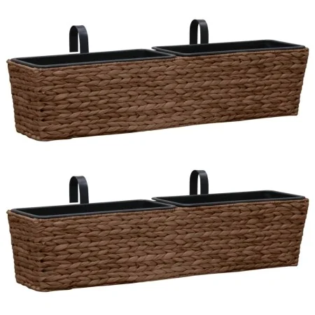 Conjunto de jardineras 2 piezas jacinto de agua marrón de vidaXL, Maceteros y jardineras - Ref: Foro24-45581, Precio: 103,12 ...