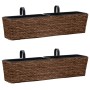 Conjunto de jardineras 2 piezas jacinto de agua marrón de vidaXL, Maceteros y jardineras - Ref: Foro24-45581, Precio: 97,68 €...