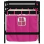 Cama alta para niños con cortinas madera pino rosa 90x200 cm de , Camas y somieres - Ref: Foro24-3206972, Precio: 195,71 €, D...