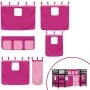 Cama alta para niños con cortinas madera pino rosa 90x200 cm de , Camas y somieres - Ref: Foro24-3206972, Precio: 195,71 €, D...