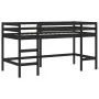 Cama alta para niños con cortinas madera pino rosa 90x200 cm de , Camas y somieres - Ref: Foro24-3206972, Precio: 195,71 €, D...