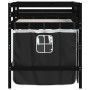 Cama alta niños con cortinas madera pino blanco negro 90x200 cm de , Camas y somieres - Ref: Foro24-3206970, Precio: 199,95 €...