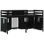 Cama alta niños con cortinas madera pino blanco negro 90x200 cm de , Camas y somieres - Ref: Foro24-3206970, Precio: 199,95 €...